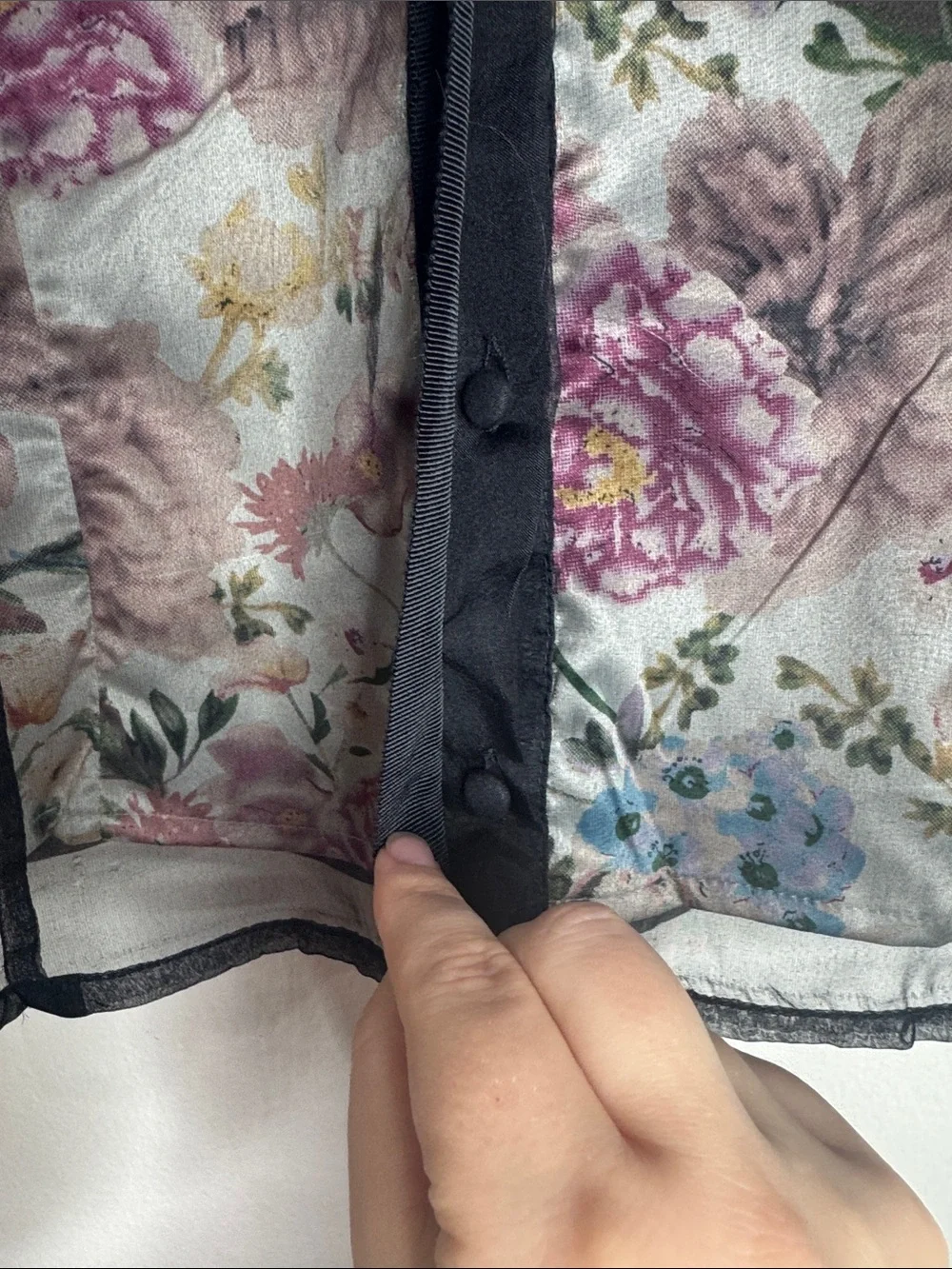 Anthropologie Maeve Organza Sheer  Button-Down Top Lined Floral Print Corset M